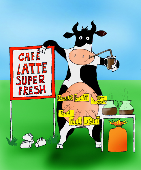 joke drawing cafe latte fresh milk